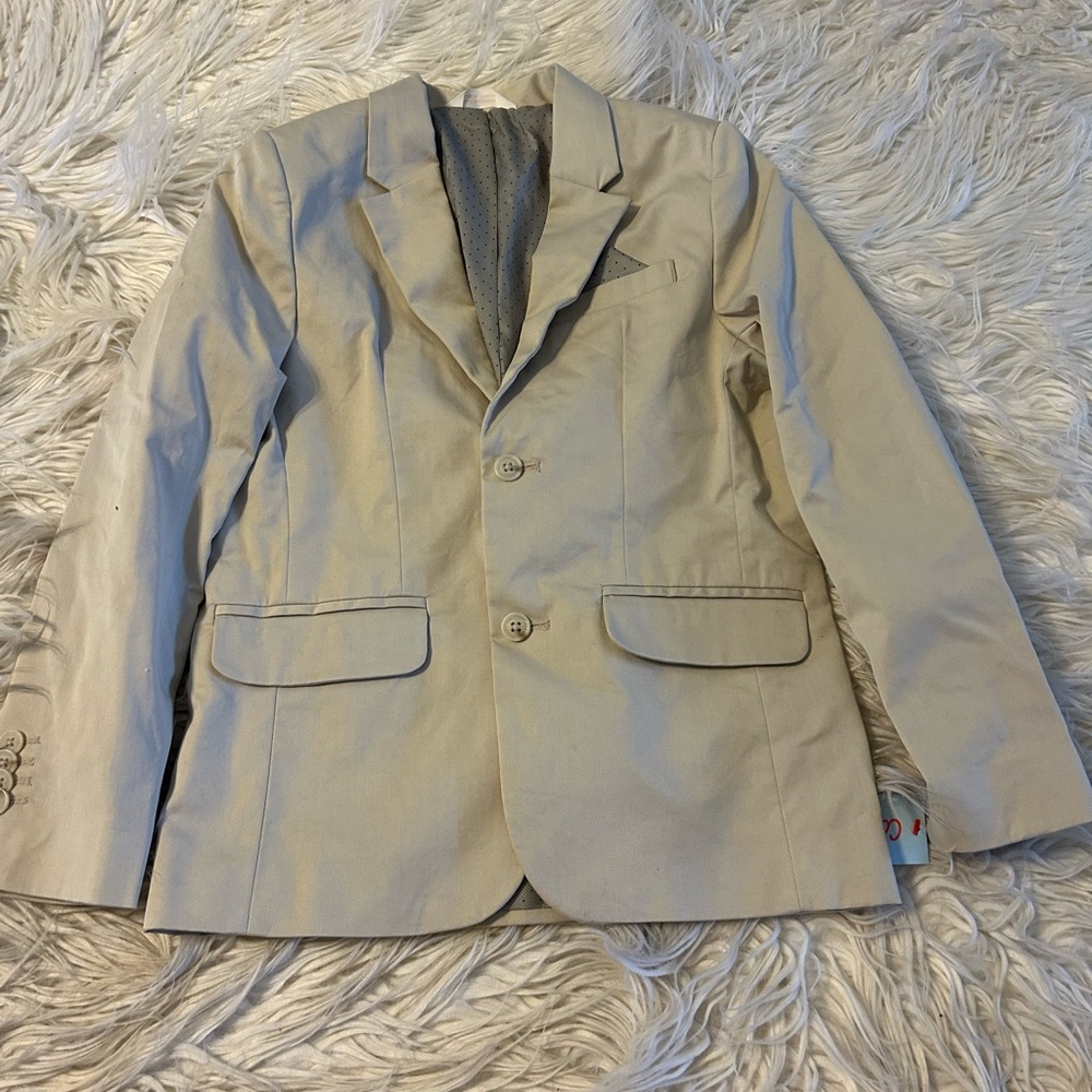 Kids Classic Beige Blazer - Tailored Two-Button Jacket